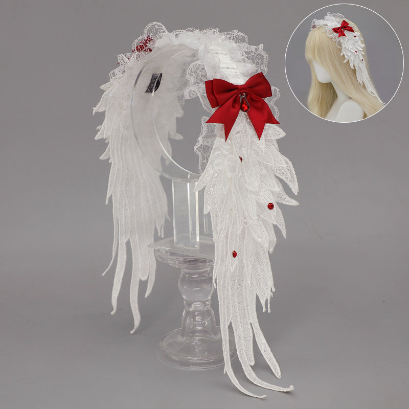 Dark Gothic Angel Wings Headband Subculture Harajuku Style Wings Hair Accessory Punk Lolita Wings Hair Ornament