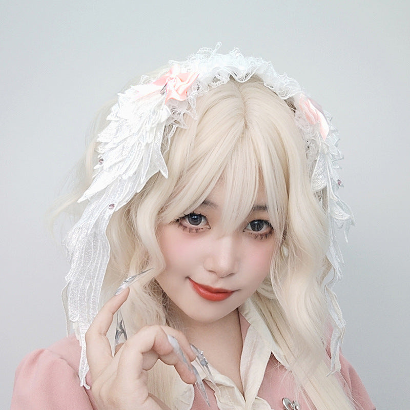 Dark Gothic Angel Wings Headband Subculture Harajuku Style Wings Hair Accessory Punk Lolita Wings Hair Ornament