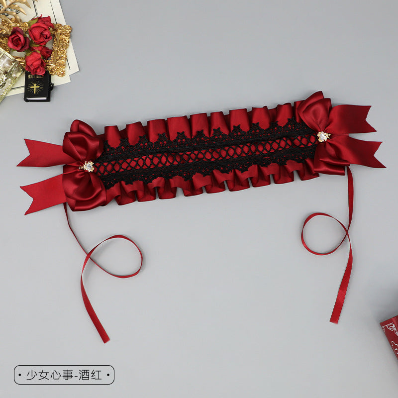 Plush Lace Bow Hair Accessory Lolita Girl Comic Exhibition Headband Party Maid Hair Ornament Sweet Accessories