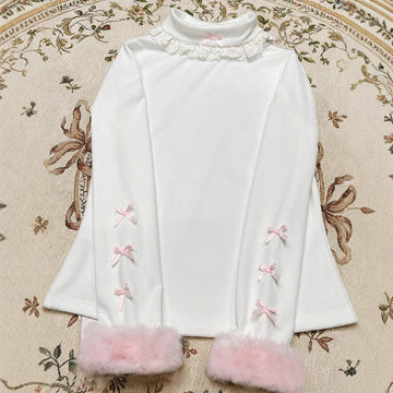 Zhijinyuan “Soft Sweetheart” Lolita Inner Top | Autumn Winter Long - Sleeve Turtleneck with Thin Fleece