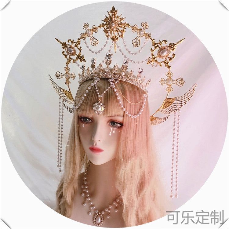 Original Lolita Virgin Mary Halo Apollo Sun Angel Headband - Church Hanfu Headwear | Exaggerated Photography Prop