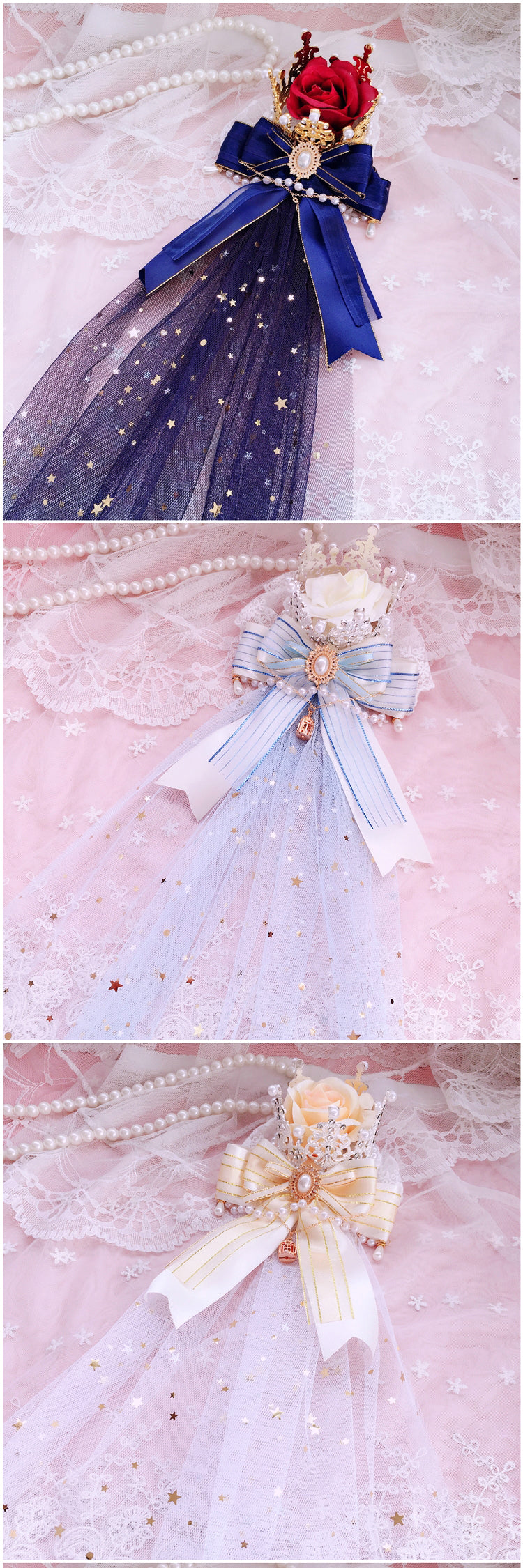 Christmas Lolita Crown Handmade Headpiece Gorgeous Hanamaru Shirayukihime Tea Party Lolita Hair Accessory Elegant Flower Bride