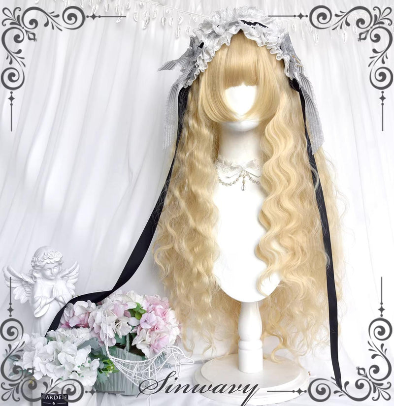 Sinwavy - Doll-like Lolita Long Curly Wig - Comic Sideburns Wig