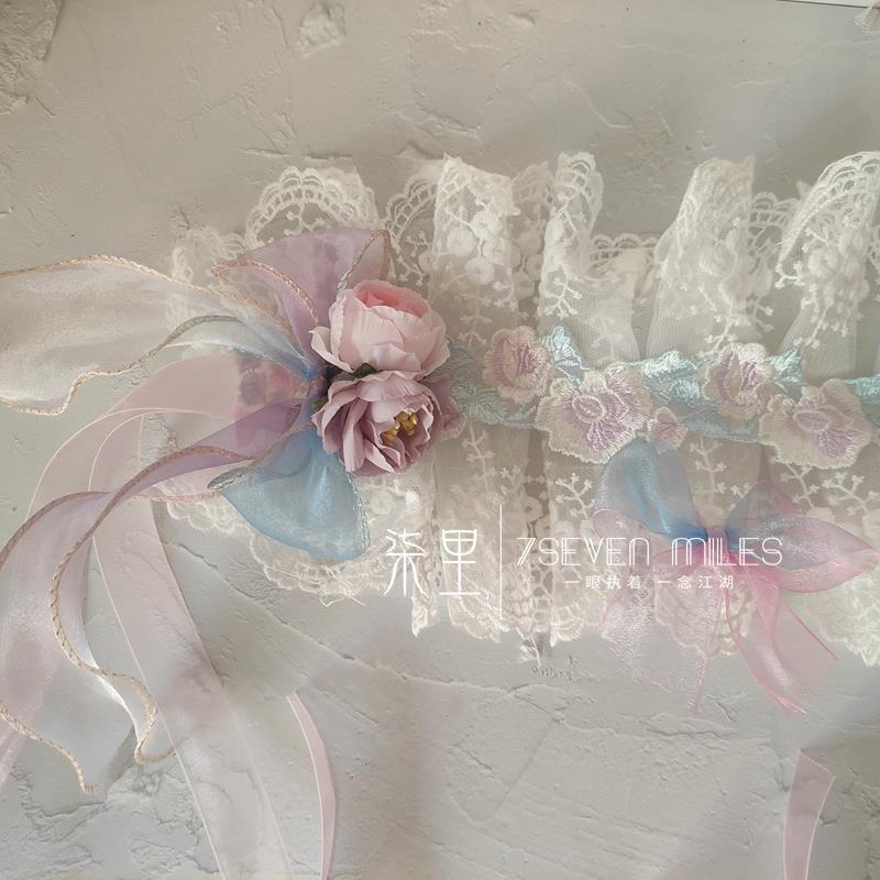 Handmade Classical Lolita Bridal Embroidery Lace Flower Lace Bow Hairband Hair Accessory