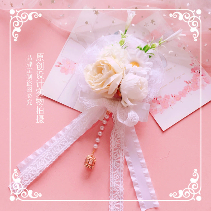 Christmas Lolita Element Gorgeous Hanamaru Fairy Hair Clip Lolita Style Hair Accessory Hanamaru Tea Party Small Item
