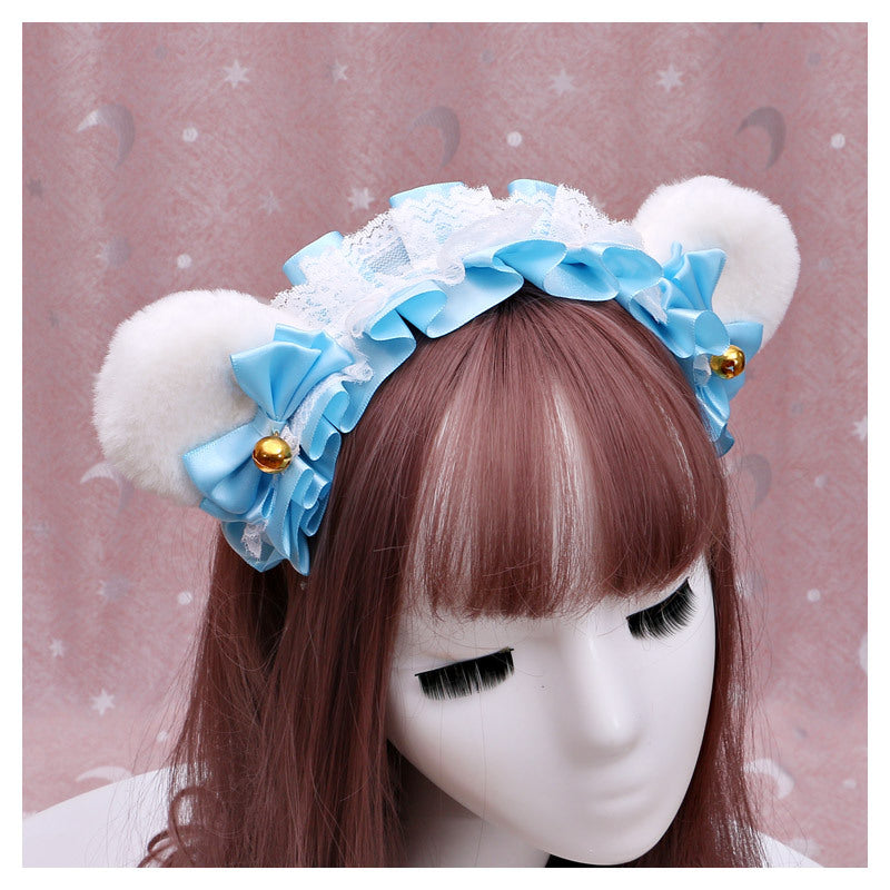 Lolita Lace Bear Ear Headband - Handmade Animal Ear Lolita Hair Accessory