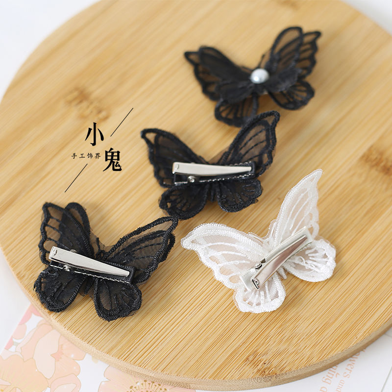 Miss Fula Lolita  Elegant Hairband Lolita Hairband Necklace White Wedding Black Hat