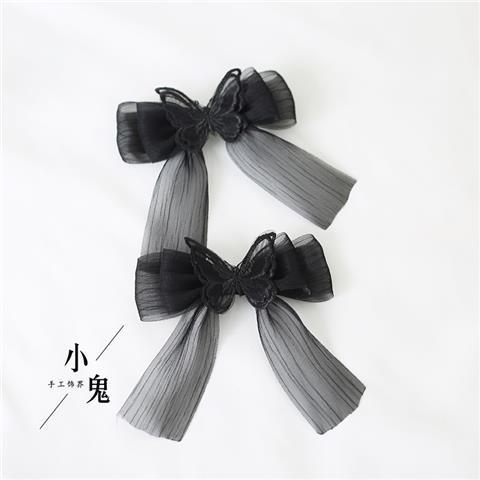 Miss Fula Lolita  Elegant Hairband Lolita Hairband Necklace White Wedding Black Hat
