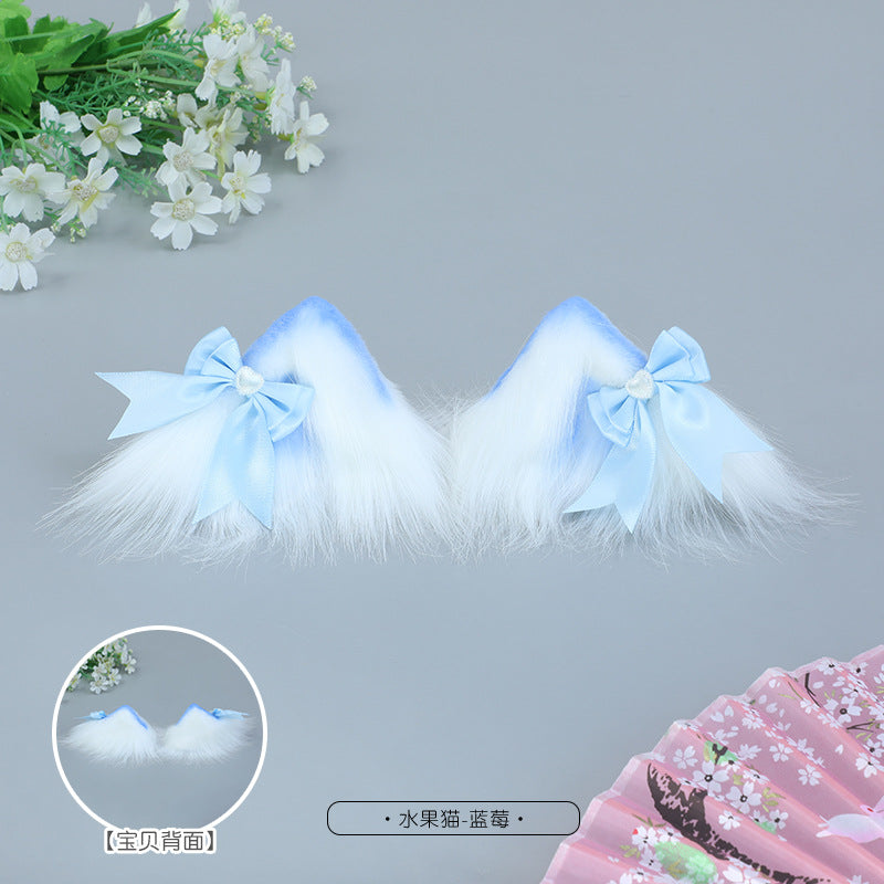 Lolita Hair Accessories In Stock Plush Handmade Multiple Colors Available Party Fashion Accessories Cute Cat Ear Hair Clips