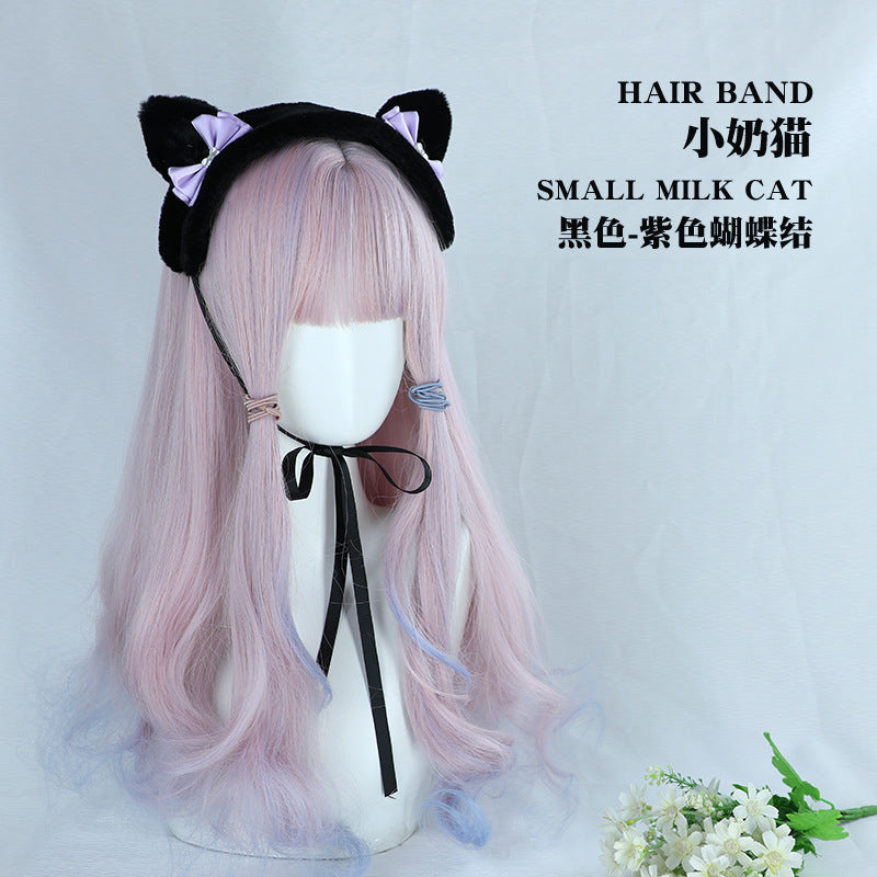 Cute Bear Ear Lolita Hairband:  Handmade Bow Accessory