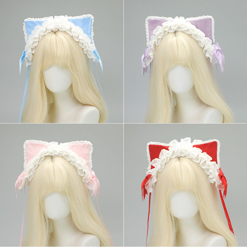 Original Hairband Milk Coffee Sweet Cute Lolita Cat Ear Hairband Bow Hair Clip Kc Japanese Style Lolita Hair Accessories