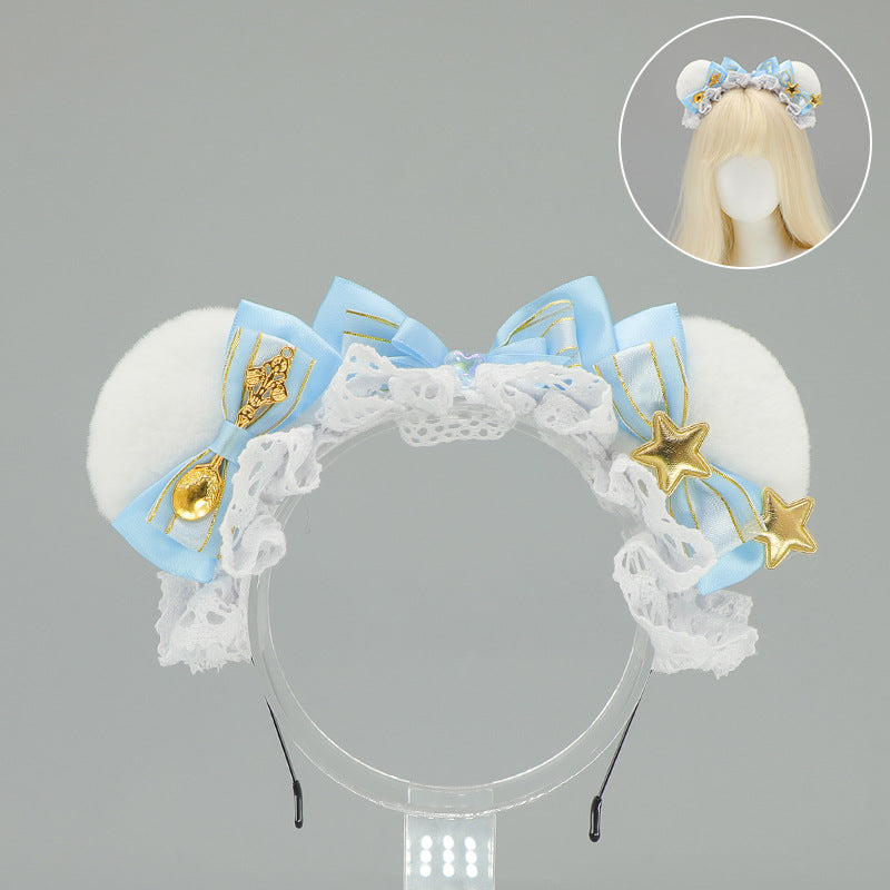Lolita Comic Con Bear Ear KC - Handmade Gorgeous Japanese Soft Girl Hairband