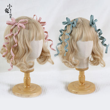 Basic Color Double Ponytail Twist Hair Clip Lolita Sweet Pair Clip Original Japanese Anime Cosplay Adjustable Style