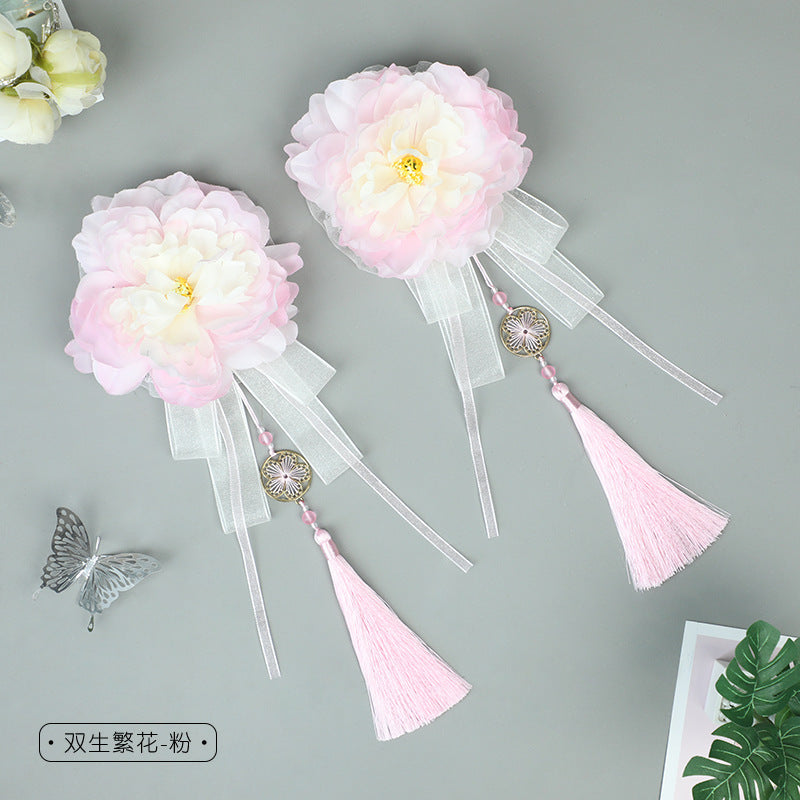 Japanese Lolita Girl Hair Accessories Cosplay Party Props Hair Clips Tassel Hair Accessories Bowknot Hairpins