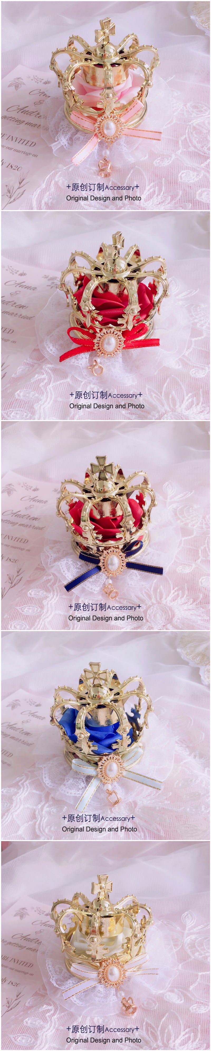 Original Girl Crown Lolita Headwear for Singing, Daily Wear, Princess, Queen Coronation, Lolita Wedding Accessories, Small Items