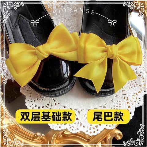 Sweet and Cute Girl Multi-color Lolita Shoe Clips Versatile Bow Shoe Buckles JK Basic Shoe Flowers