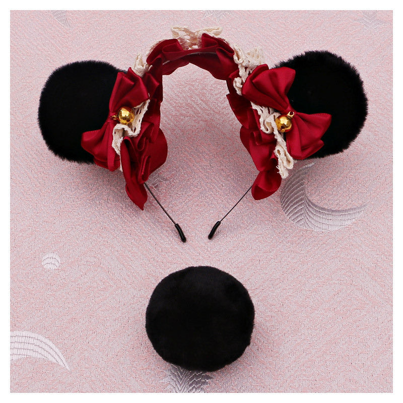Lolita Lace Bear Ear Headband - Handmade Animal Ear Lolita Hair Accessory