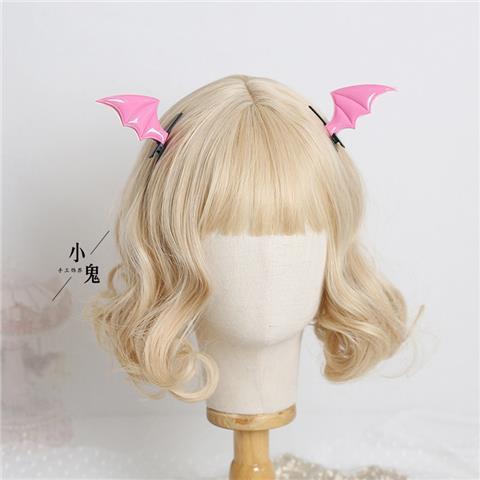 Black Wings Demon Hair Clip Bat Side Clip Halloween Headwear Bow Hair Accessory Lolita Gothic