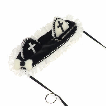 Dark Gothic Style Rivet Cat Ear Headband Metal Cross Cat Girl Hair Accessory Subculture Punk Cat Ear Headwear