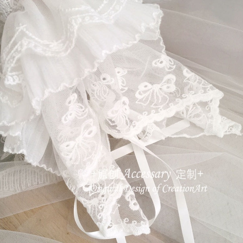 Senyu Self-Made Double-Layer Lace Veil Lolita Headband Bnt French Style Girl Lace Hat