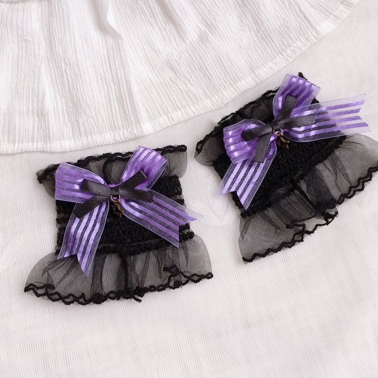 Halloween Witch Night Original Dark Gothic Lolita Accessories Bowknot Animal Ears KC Black Purple Arm Sleeves Bag