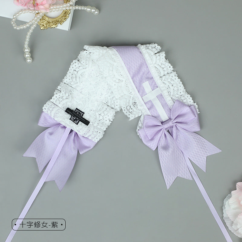 Lolita Bow Lace Hairband - Handmade Cute Anime Girl Hair Clip