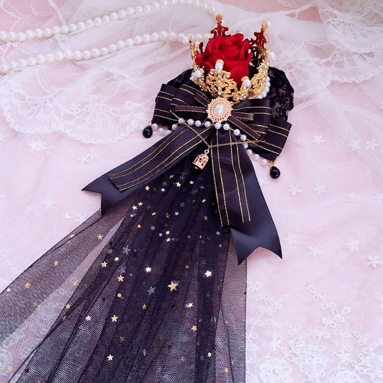 Original Lolita Crown Handmade Hair Accessory Gorgeous Hanamaru Shirayukihime Tea Party Lolita Hair Ornament Elegant Bridal