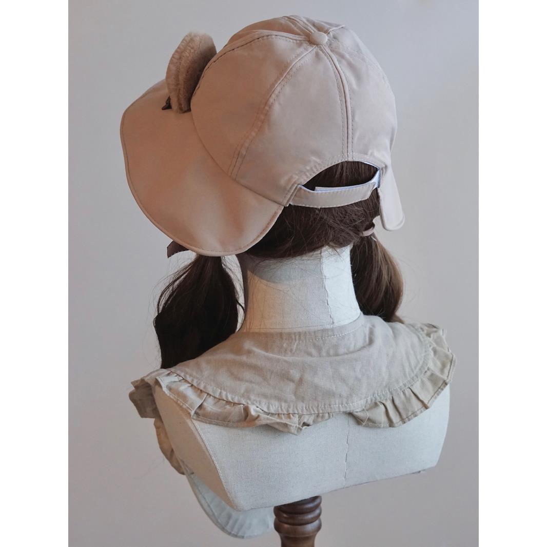 Original Handmade Lolita Bear Fisherman Hat Sun Hat Japanese Korean Cute Animal Ear Khaki Hat