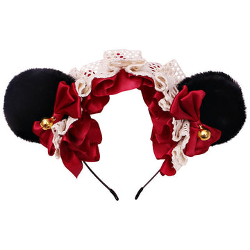 Lolita Lace Bear Ear Headband - Handmade Animal Ear Lolita Hair Accessory