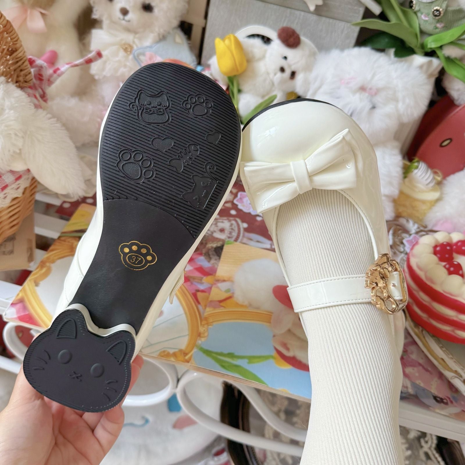 Hugging Cat | Kitty Toast Original Versatile Cute Low-Heel Lolita Shoes
