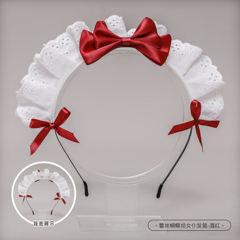 Handmade Japanese Style Lolita Headwear Lolita Hair Accessories Lace Bow Maid Headband