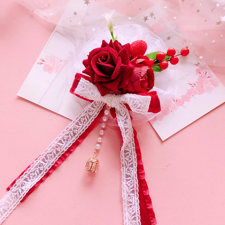 Christmas Lolita Element Gorgeous Hanamaru Fairy Hair Clip Lolita Style Hair Accessory Hanamaru Tea Party Small Item