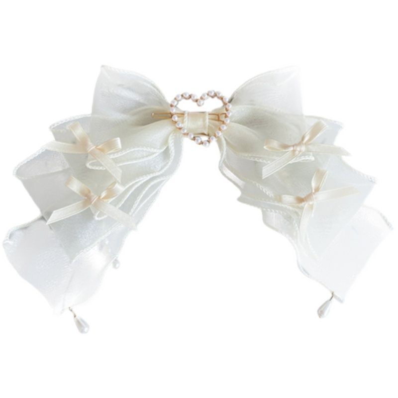 Original Handmade Ruiben Rabbit Full Color Pearl Kc Lolita Headband Organza Bow