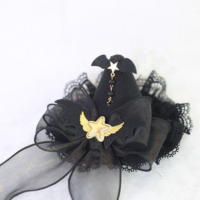 Halloween Dark Style Witch Hat Headband Lolita Hair Accessories Lolita Demon Bat Small Hat Hair Clip Side Clip