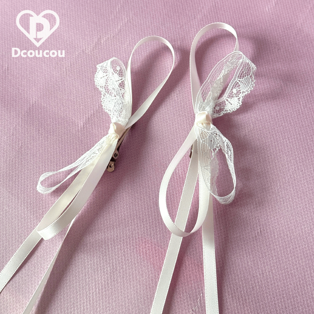 Dcoucou - Heartless Bunny - 45cm Long Curly Hair Tiger Clip Double Ponytails Lolita Wig