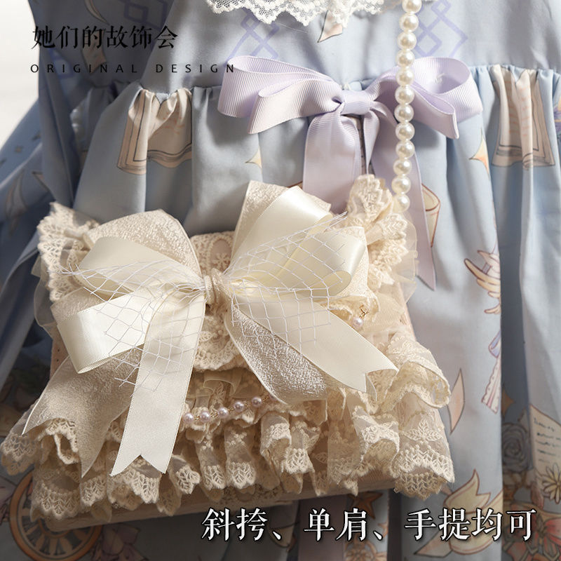 New Gentle Style Lolita Women's Bag - Internet Celebrity Natural Pink Big Bow Elegant Design