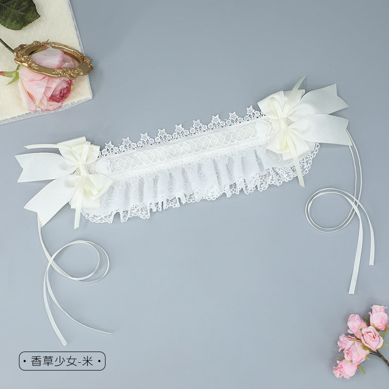 Japanese Style Handmade Cute Sweet Hair Accessories Versatile Lolita Girl Hair Ornaments Lace Bow Hair Clips Tea Party Hair Bands