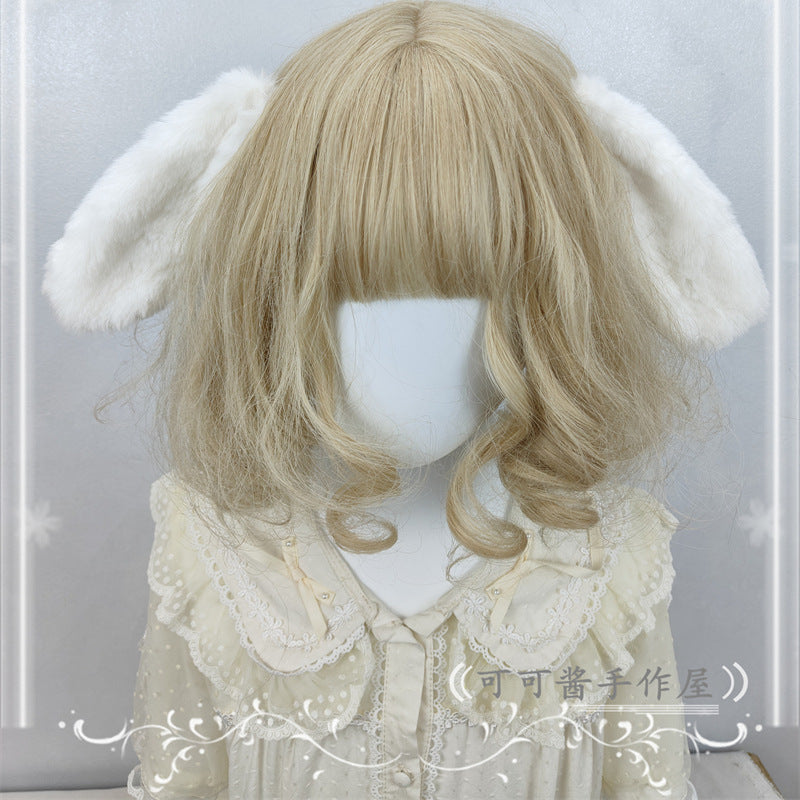 Pure White Realistic Rabbit Ear Hair Clip Lop Ear Rabbit Headband Lolita Versatile Plush Bunny Hair Accessory Cosplay