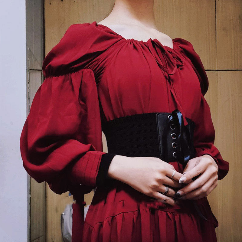 Lolita Lolita Outerwear Lace-Up Waist Punk Gothic Steam Retro Waist Belt Cool Lolita Dress Matching Women Cosplay