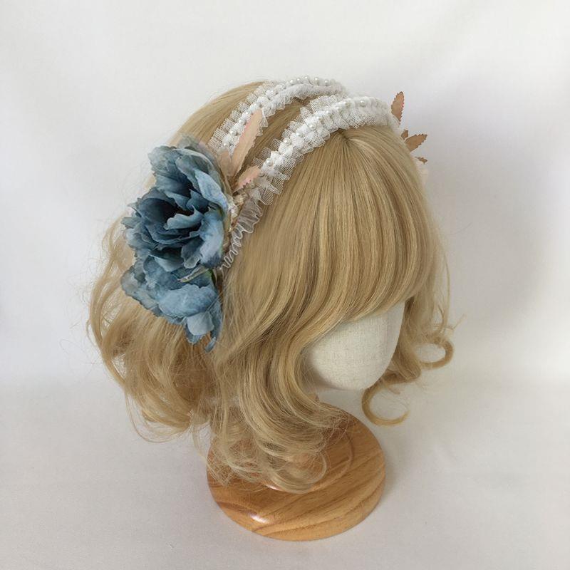 Original Multicolor Lolita Pearl Headband KC Flower Fairy Hair Accessory Little Fairy Temperament Hollow Out Ornament Lolita