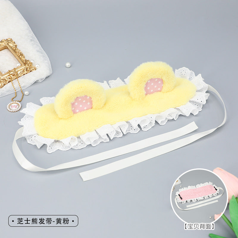 Handmade Plush Cat Ear Polka Dot Hair Accessories Sweet Cute Hair Clips Japanese Lolita Cat Ear Headband