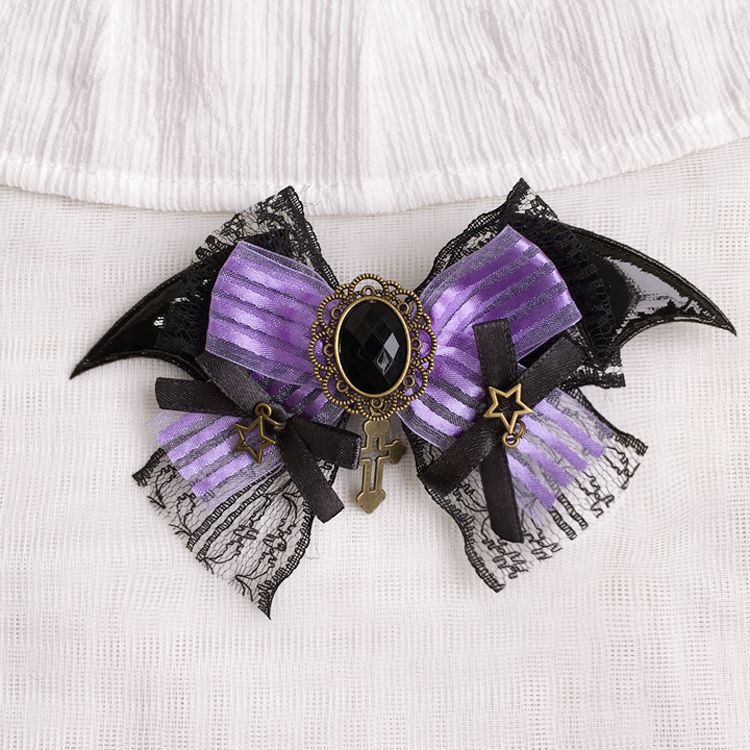 Halloween Witch Night Original Dark Gothic Lolita Accessories Bowknot Animal Ears KC Black Purple Arm Sleeves Bag