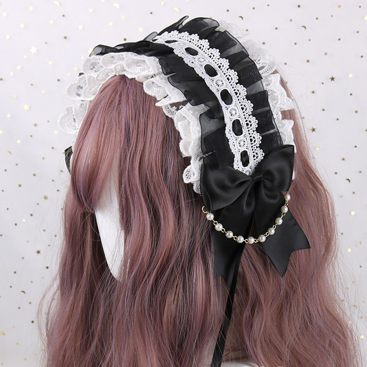 Soft Girl Hairband Lace Hair Clip Lolita Sweet Versatile Kc Bow Hair Accessory Headband