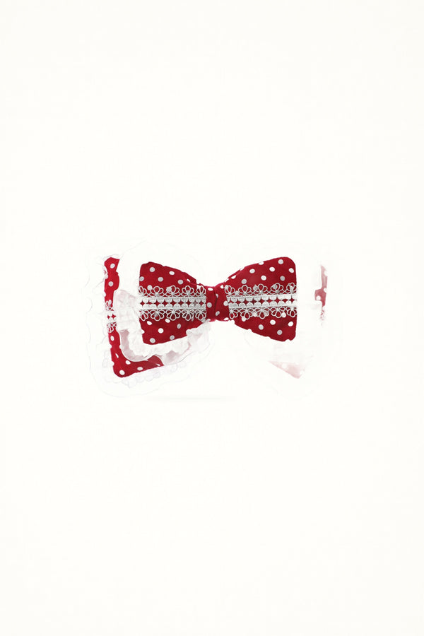 Polka Dot Lace Bow - Headwear