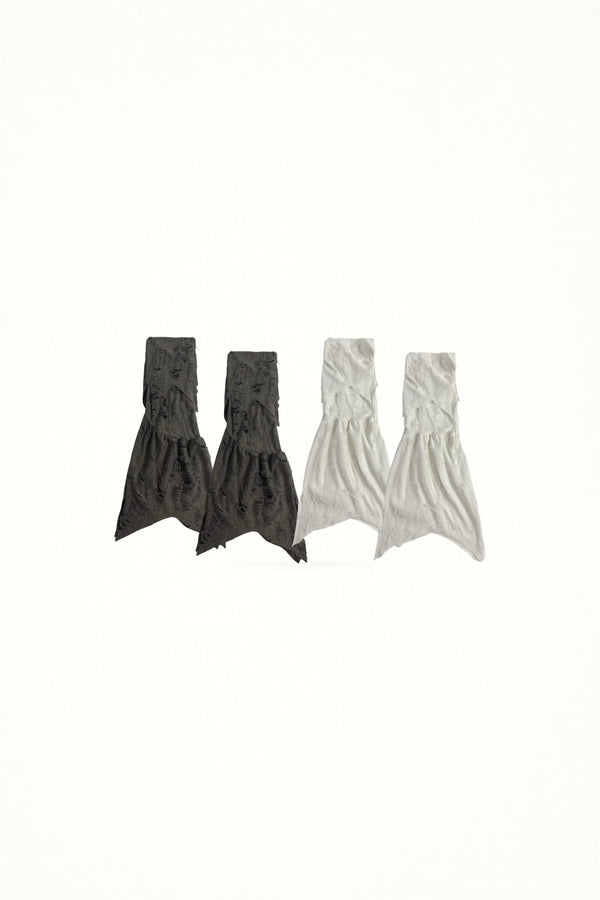 White Socks - Irregular Cutout - Calf Leg Covers