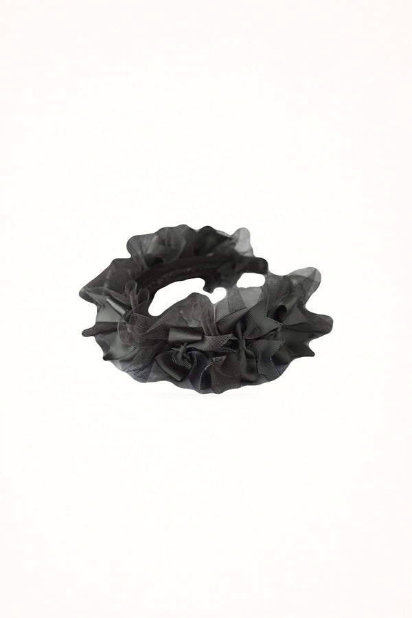 Dark Punk Lace Organza Headband - Headwear