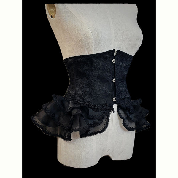 Caged Bird Hotel - Court Gothic Fishbone - Fishbone Waist Cincher with Silver Hook-and-Eye Closures