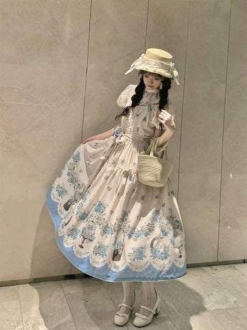 DreamWhale梦鲸原创设计 花鸟系列蓝鸟 JSK on the official catalogue model