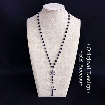 Dark Retro Lolita Cross Long Necklace - Ins Style Dark Girl Subculture Accessory