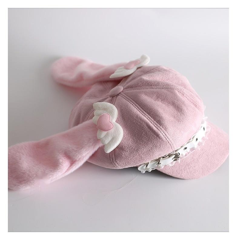 Xiaogui - Kawaii Lolita Hat Daily Baseball - Cap with Detachable Ears Headwear